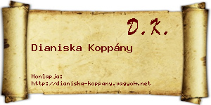 Dianiska Koppány névjegykártya