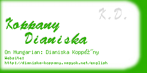 koppany dianiska business card